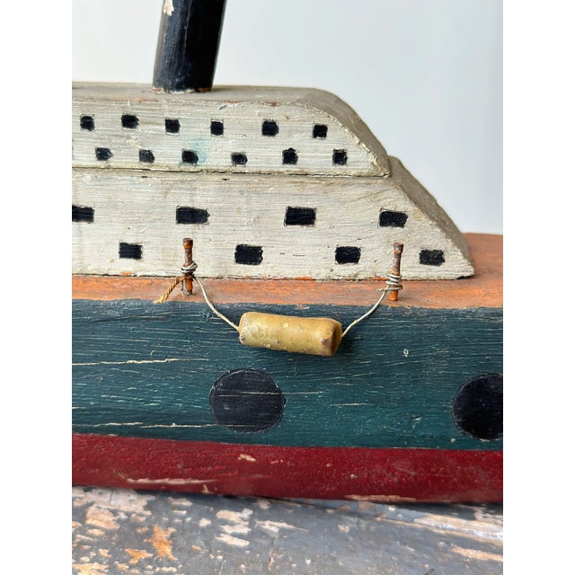 Vintage Folk Art Ship Sculpture, Circa 1930s For Sale - Image 16 of 18