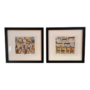 Pair 19th-Century Stylebook Prints of an Egyptian Theme