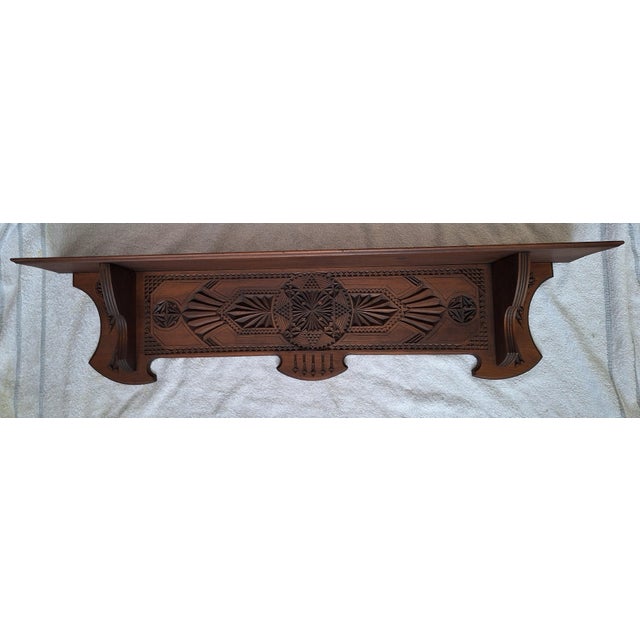 Antique Wall Console in Hand-Carved Linden Wood, 1900s, in Very Good conditions. Designed 1890 to 1919