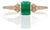 Colombian Emerald Ring With Earth-Mined Diamond Accents: Solid 14k Gold, 5x4mm, Size 6.75 For Sale