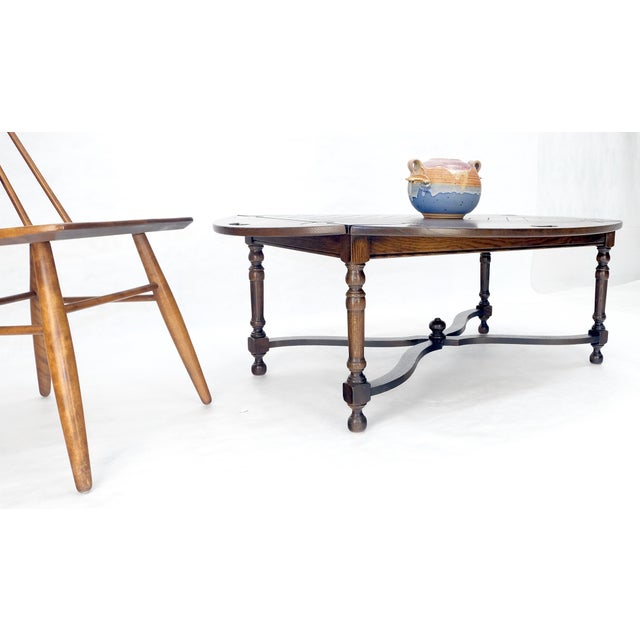 Spanish Colonial Turned Legs Drop Leaves Butlers Tray Coffee Table MINT For Sale - Image 12 of 13