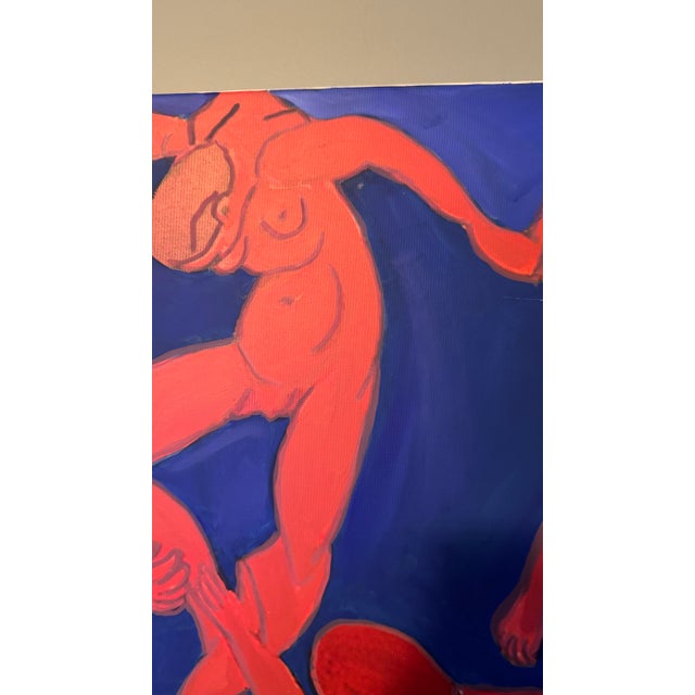 Textile Laura Davis (American [Nc], 21st C.) “Ode to Henri Matisse,” Acrylic on Canvas For Sale - Image 7 of 9