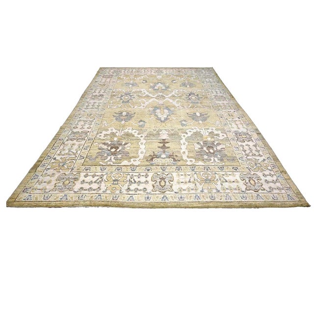 21st Century Turkish Oushak Wool 9x13 Gold, Ivory & Gray Handmade Area Rug #1144134 For Sale - Image 4 of 11
