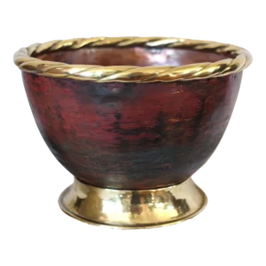 1980s Avanti Two Toned Brass Planter or Pedestal Bowl