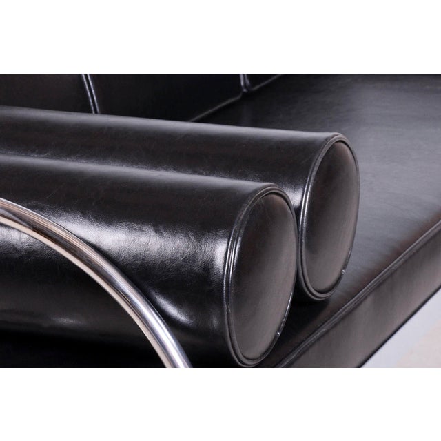Bauhaus Sofa in Chromed Steel and Leather by Robert Slezák, Czech, 1930s For Sale - Image 4 of 12