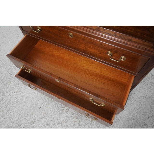 1990s 1990s Stickley Chippendale Cherry 2 Door Bedroom Armoire For Sale - Image 5 of 18