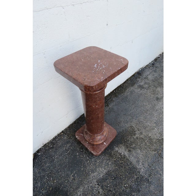 Stone Marble Flower Plant Statue Stands Tables a Pair For Sale - Image 7 of 12