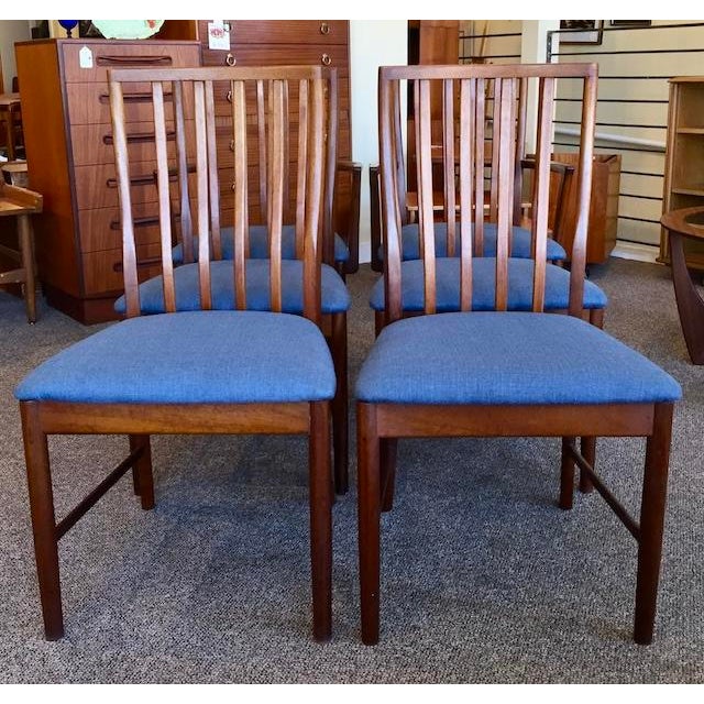 Mid-Century Modern Set of Six Mid Century Modern Teak Frame Dining Chairs c.1960 For Sale - Image 3 of 7