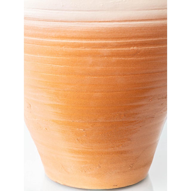 Spanish Revival Terracotta Table Lamp with Linen Shade For Sale - Image 10 of 14