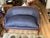 Vintage Meyer Gunther Martini Sofa and Loveseat - French Provincial style in rich Navy with neutral Tan and Brown diamond...