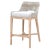 Contemporary Tapestry Grey Mahogany Barstool, Taupe Stripe & Taupe/White Rope For Sale - Image 3 of 7