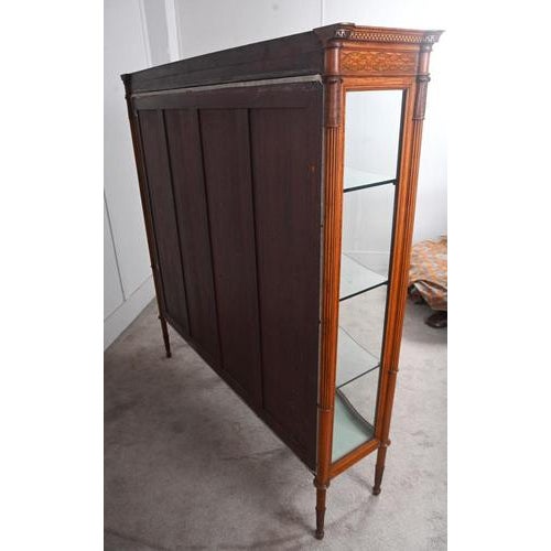 Victorian Satinwood Inlaid Display Cabinet, 1880s For Sale - Image 14 of 16