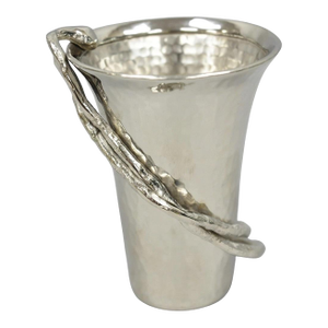 Late 20th Century Michael Aram Twig Hand Hammered Stainless Steel Silver Plated Small Goblet Cup