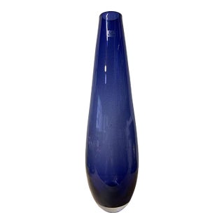 Cobalt Blue Art Glass Vase For Sale