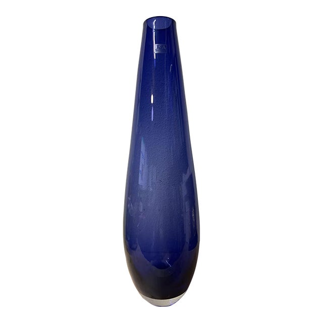 Cobalt Blue Art Glass Vase For Sale