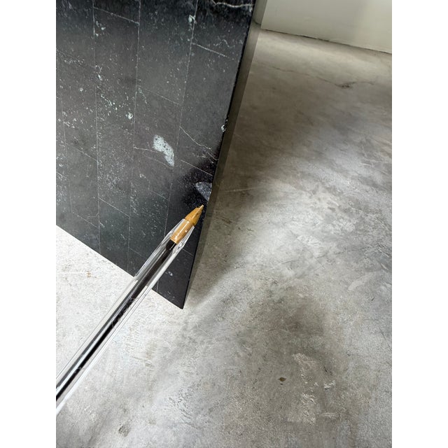 1980’s Postmodern Tessellated Stone and Chrome Geometric Coffee Table For Sale - Image 12 of 12