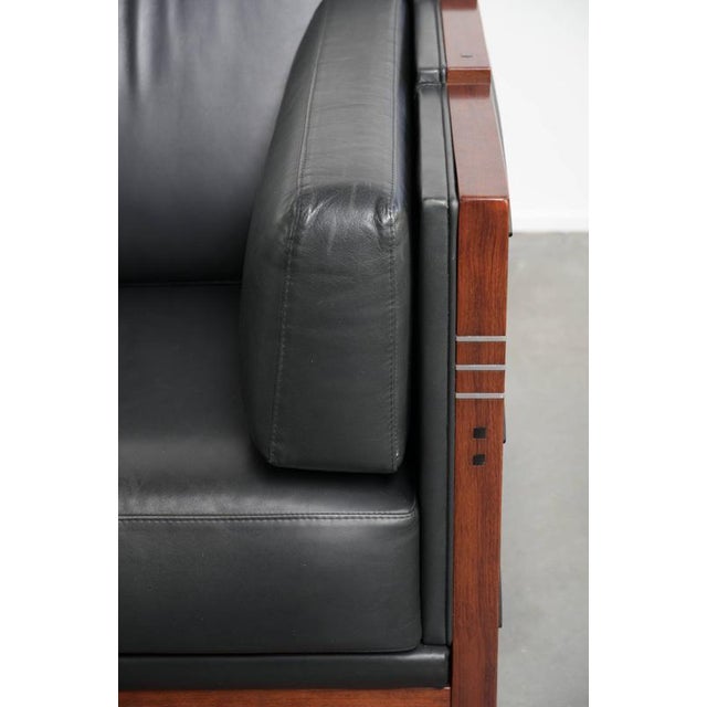 Art Deco Black Cowhide Leather and Wood 3-Seater Sofas from Schuitema, Set of 2 For Sale - Image 11 of 18
