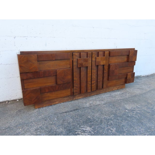 Lane Brutalist Mid Century Modern Long Dresser Tv Cabinet 6304 For Sale - Image 17 of 17