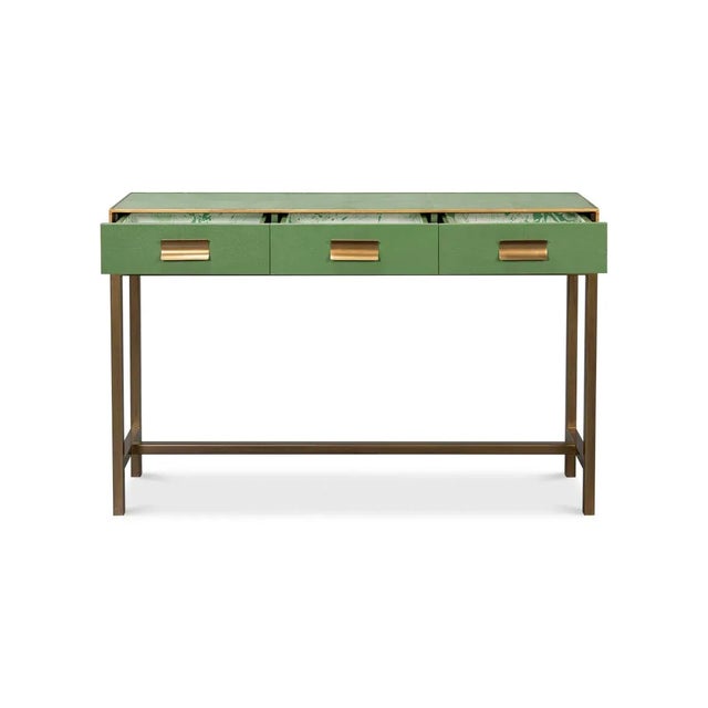 Modern Green Console Table | Chairish