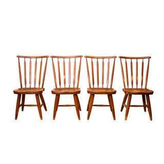 Rustic Windsor Kitchen Chairs - Set of 4 For Sale