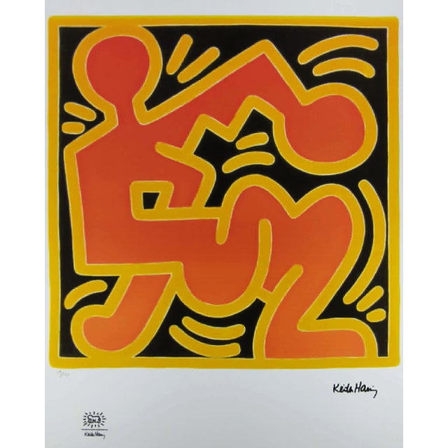 Keith Haring Limited Edition Lithograph Numbered in Pencil - 19 of 150 Authorization stamps: Impressed Oringinal Stamp...