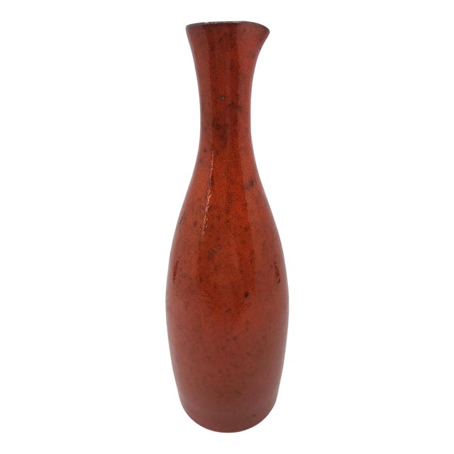 Vase in French Red Glazed Stoneware by Robert Picault, 1950 For Sale