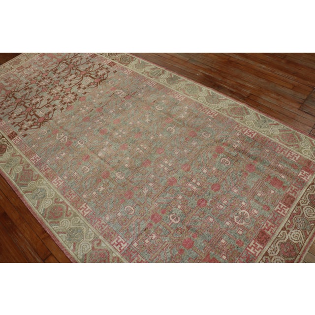 Pop Art Pomegranate Khotan Rug, 5'1'' X 10'4'' For Sale - Image 3 of 9