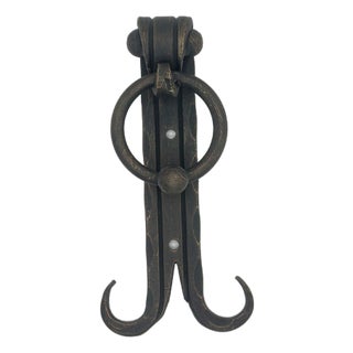 Hand-Forged Wrought Iron Ring Door Knocker (Gold Patina) Classic Entrance Hardware For Sale