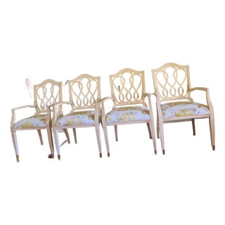 William Switzer Blonde Oversize Loop Back Dinning/Side Chairs/Set of 4 For Sale