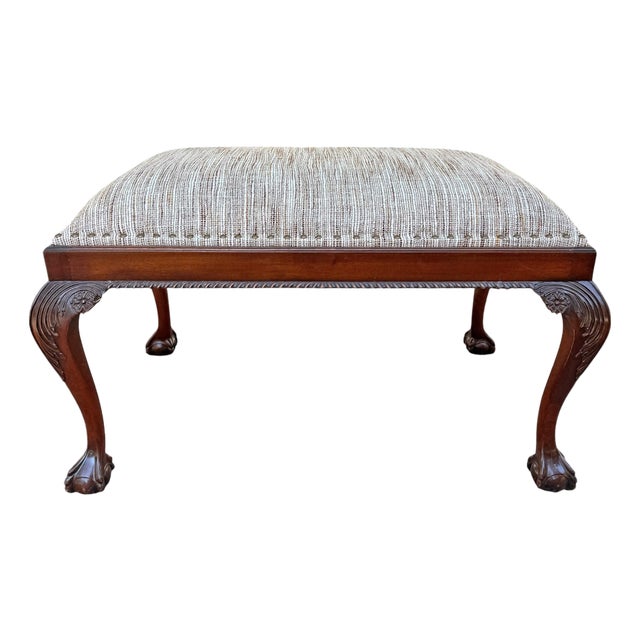 Mid-20th Century Chippendale-Style Ottoman For Sale