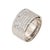 Stylish vintage diamond wide band crafted in 19k white gold (circa 1980s). Round brilliant cut diamonds total an estimated...
