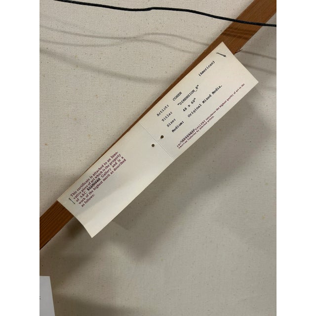 Textile 90's Abstract Painting Signed by Max Cohen For Sale - Image 7 of 8