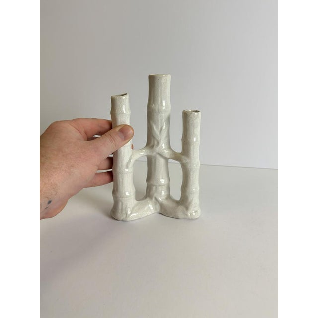 Victorian Bamboo-Form Spill Vase in Craquelure Stoneware, England, 1890 For Sale - Image 6 of 10