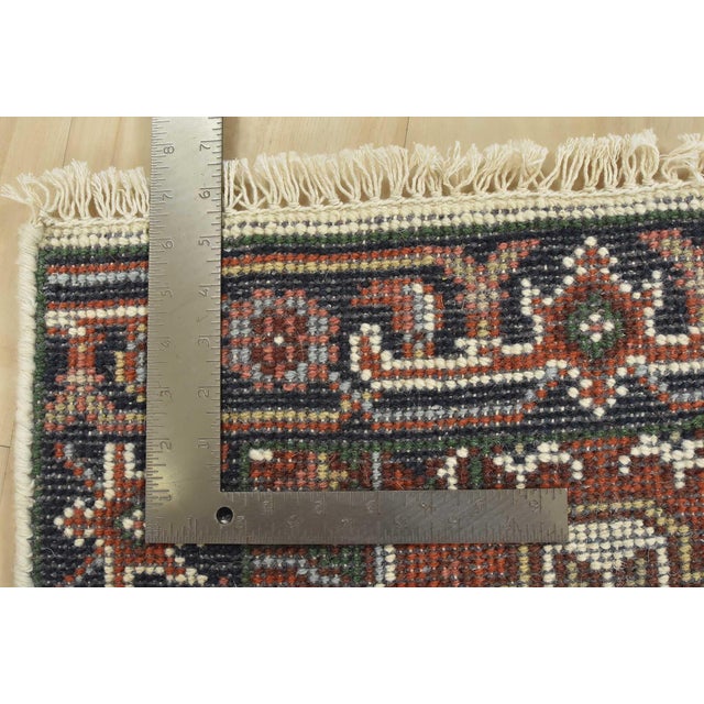 Ivory Heriz Rug 1’11” X 3’1” Ivory Wool Tribal Hand-Knotted Oriental Carpet For Sale - Image 8 of 8