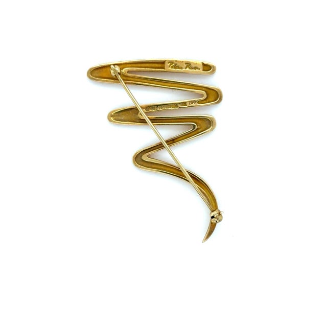 Late 20th Century Paloma Picasso 18k Gold Zigzag Brooch for Tiffany & Co. For Sale In Chicago - Image 6 of 6