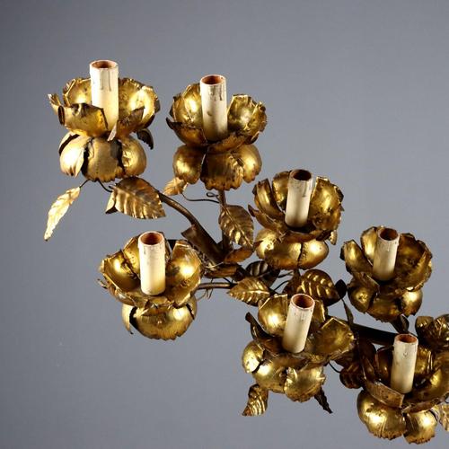 Fifteen-Light Wall Lamp in Iron and Sheet Metal For Sale - Image 3 of 7