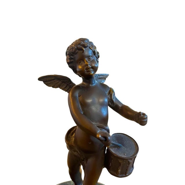 Bronze Late 20th Century French Style Bronze Putti Trio After Auguste Moreau, Marble Bases For Sale - Image 8 of 11