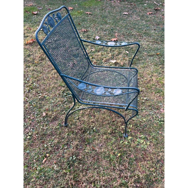 1960s Woodard Wrought Iron Patio Table & 4 Chairs For Sale In Washington DC - Image 6 of 8