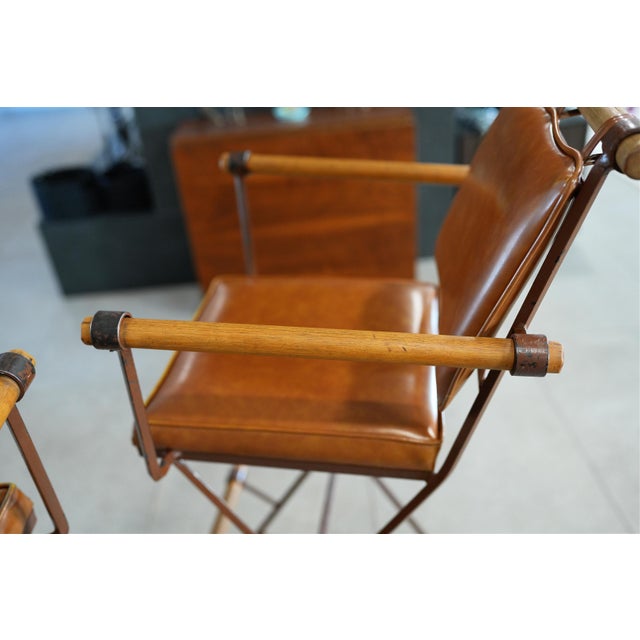 1970s X-Frame Bar Stools – Attributed To Cleo Baldon for Terra of California Pair For Sale - Image 12 of 14