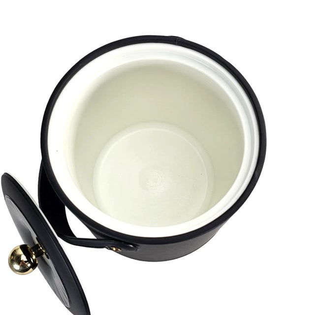 Black Georges Briard Black Faux Leather Ice Bucket Champagne Bucket For Sale - Image 8 of 11