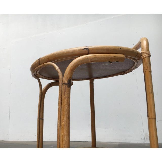 Vintage Italian Rattan & Bamboo Serving Trolley from Dal Vera For Sale - Image 15 of 18