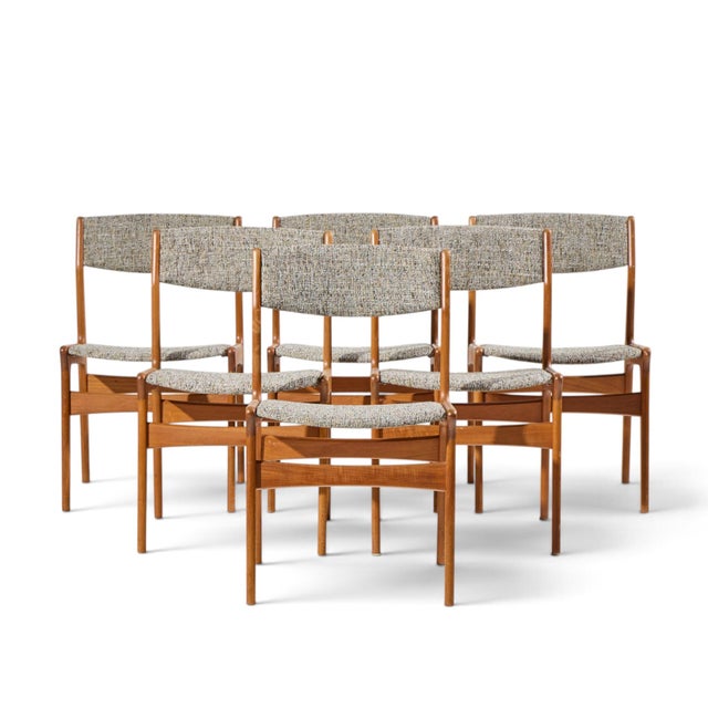 Erik Buch for Anderstrup Møbelfabrik Mid Century Danish Teak Dining Chairs - Set of 6 Each chair measures: 18.75 wide x...