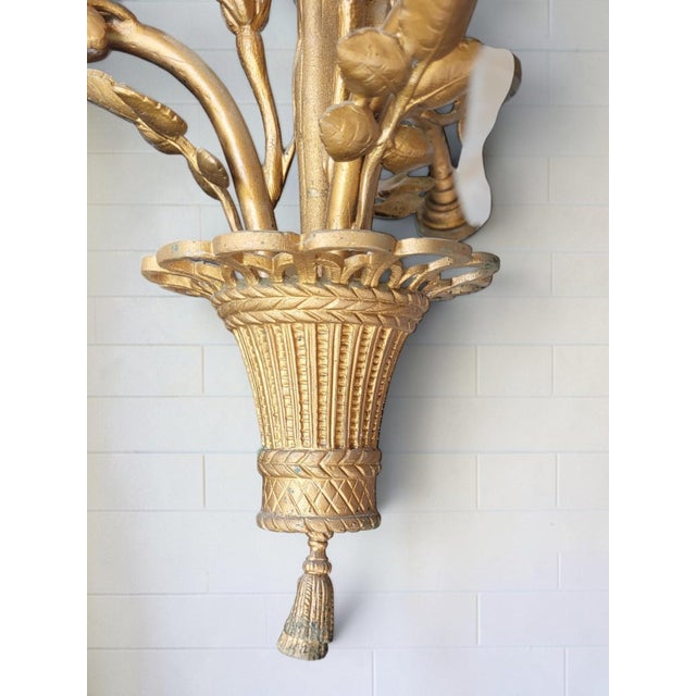 Metal Louis XVI Patinated Gilt Bronze Chandelier, 1890s For Sale - Image 7 of 10