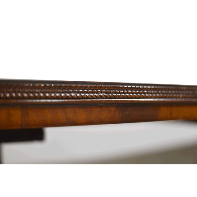 Vintage Georgian Mahogany Twin-Pedestal Dining Table With Extensions 96in For Sale In Chicago - Image 6 of 12