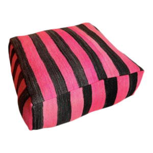 Kilim Moroccan Striped Pouf Cover