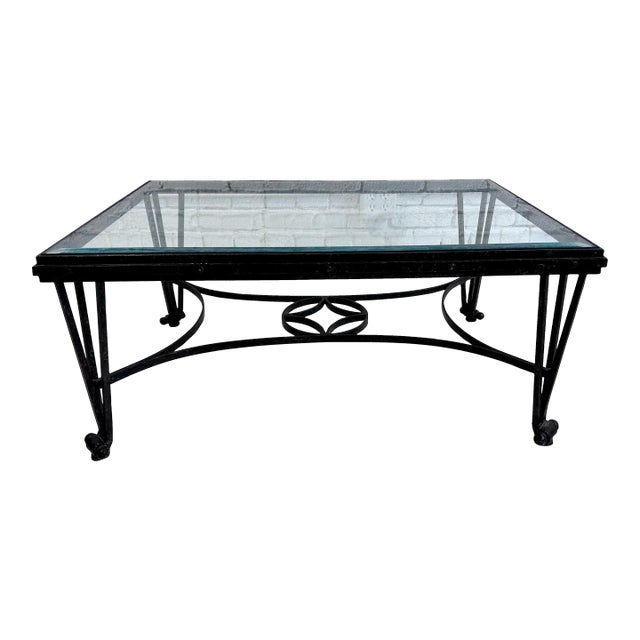 Gregorius Pineo Wrought Iron & Glass Coffee Table Chairish