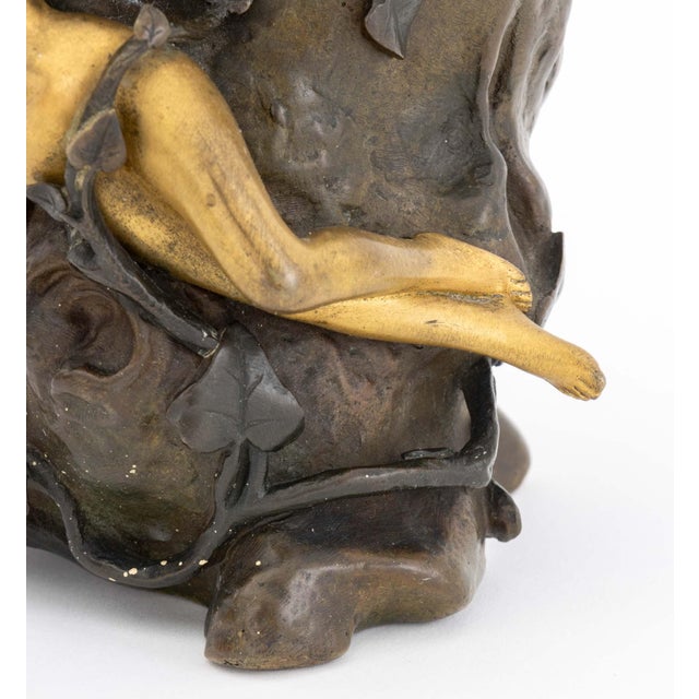Jean Garnier Patinated Bronze Sculptural Vase For Sale - Image 4 of 10
