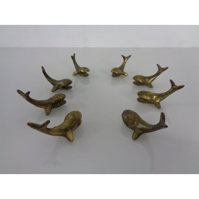 Whale-Shaped Brass Paperweights or Knife Rests in the style of Walter Bosse, Austria, 1950s, Set of 4 For Sale - Image 4 of 18