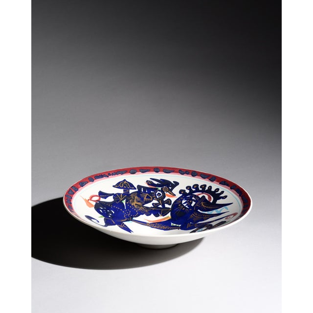 Ceramic Large Alta Mira Porcelain Plate by Gilbert Portanier for Rosenthal, 1970s For Sale - Image 7 of 14