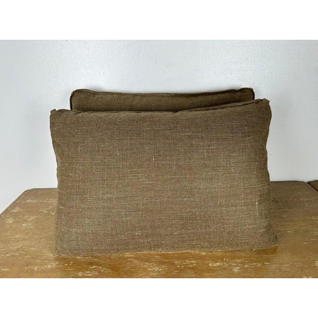 Custom Metallic & Chenille Appliqué Pillows on Textured Ground, Pair For Sale In Los Angeles - Image 6 of 6